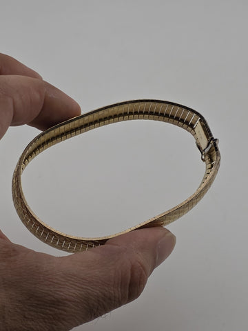 Veronese Wide Diamond Cut Flexible Bangle Bracelet Gold Over Sterling Silver.