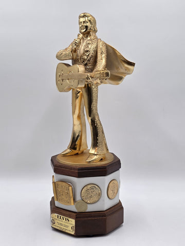 RARE EMPTY NEWM CCORMICK ELVIS PRESLEY 50TH BIRTHDAY XL 18" DECANTER MUSIC BOX