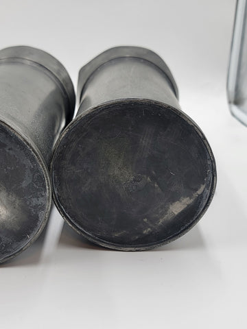 Antique Set Of 2 1840's Dutch Pewter Flagon Tudorrose KAN LITRE Touchmarks 10 In