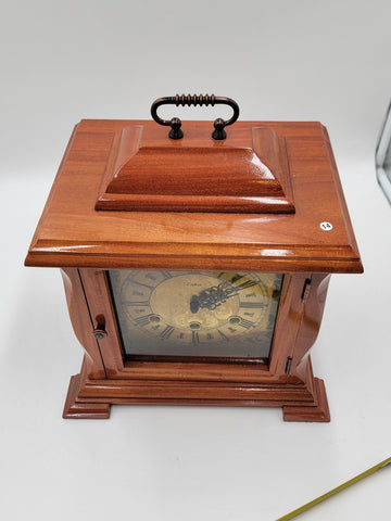 BEAUTIFUL ESKA WIND UP ESKA SHELF MANTEL CLOCK BRAZIL WESTMINSTER CHIMES. As-is.