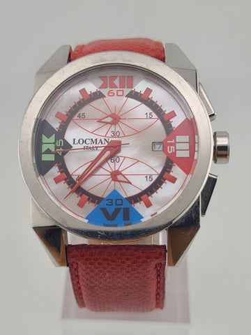 LOCMAN Cavallo Pazzo Chronograph Mother-of-Pearl Quartz Watch REF 161 Mens 40x47