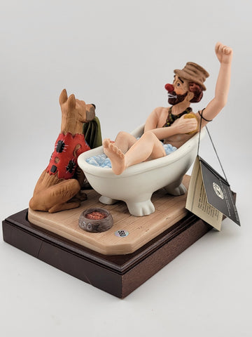 Vintage Ron Lee A Hard Days Bath Porcelain sculpture Carnival Of Clowns Signed