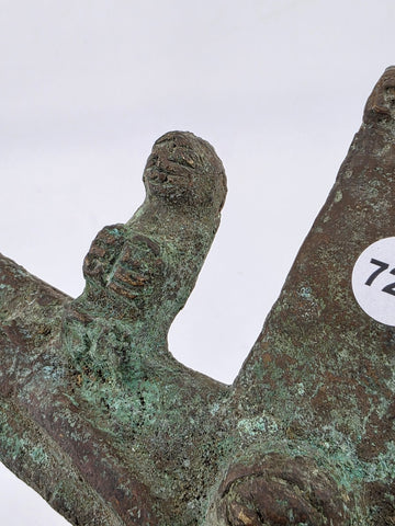 Antique Ethiopian Bronze Cross Crucifix Processional 18th C Coptic Christian