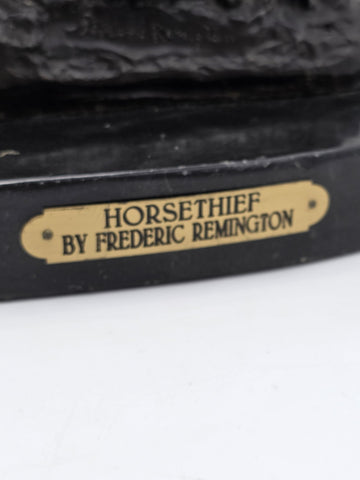 Vintage Frederic Remington Bronze Statue "The Horse Theif" Licenced Reproduction