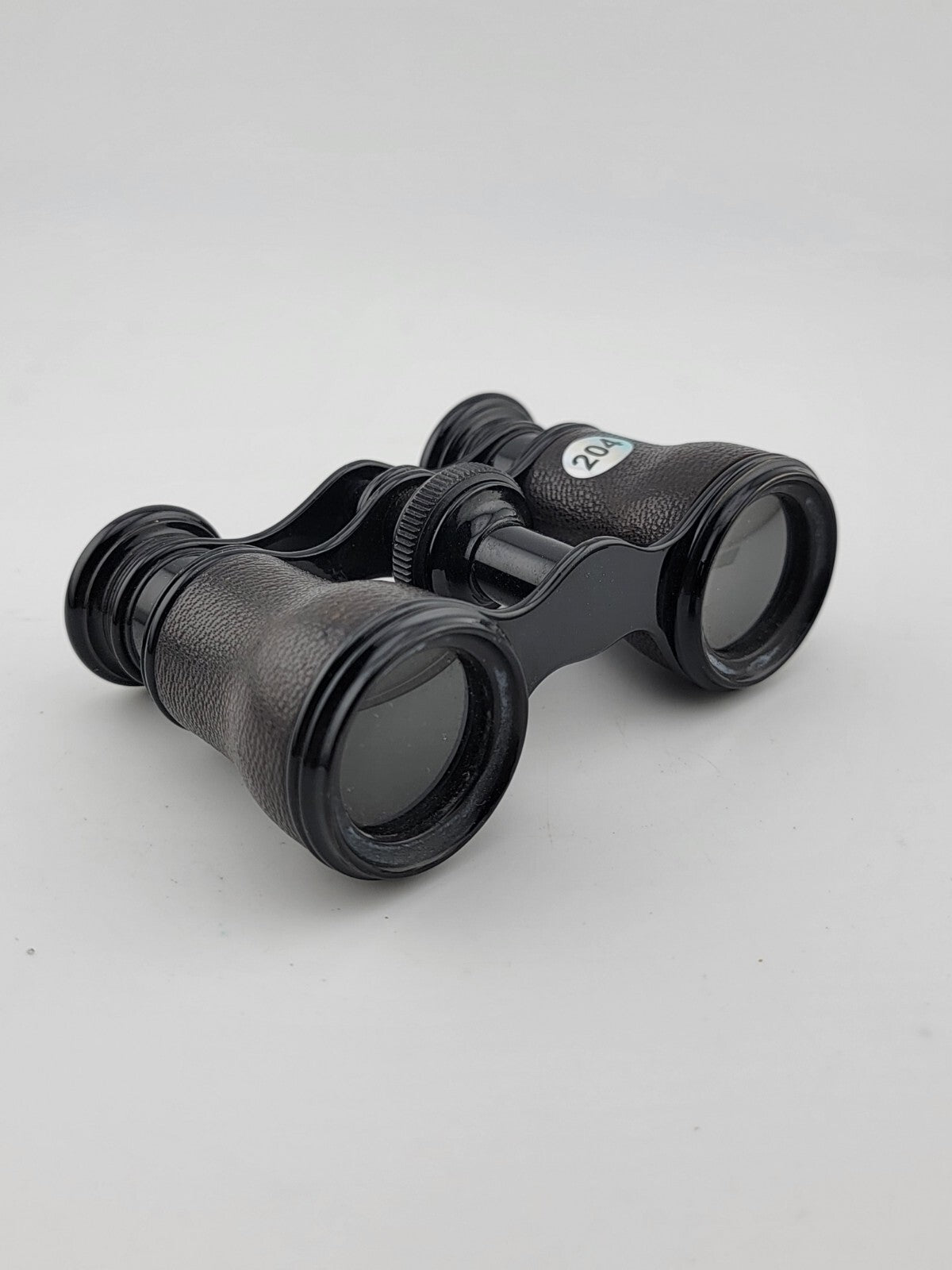 Rare 19th C Antique French Lemaire Black Leather Wrapped Opera Glasses. C 1880.