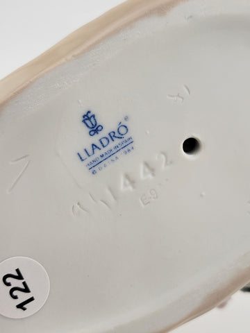 Retired Lladro Spain #1442 Kitty Confrontation Porcelain Playful Cat & Frog 1983
