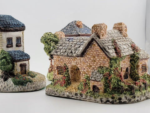 Lot Of 3 Vintage English Cottages- Made In Taiwan - Christmas Gift Idea