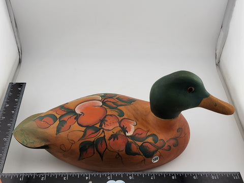 Vintage Wood Carved Country Hand Painted & Hand Carved Mallard Decoy Duck.