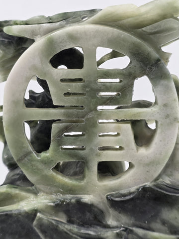 Chinese Hand Carved Natural Jadeite Jade Shou Xing Longevity Immortal Statue 12"