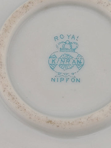 Antique Royal Kinran Nippon HandPainted Platter Moriage Pink Yellow Rose Gold