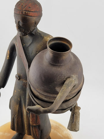 Rare Antique Middle Eastern handmade Bronze Pewter figurine Market Tea seller