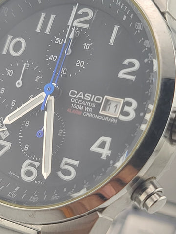 MENS CASIO OCEANUS OC 501 CHRONOGRAPH ANALOG WATCH 2714 MOV 100M. New Battery.