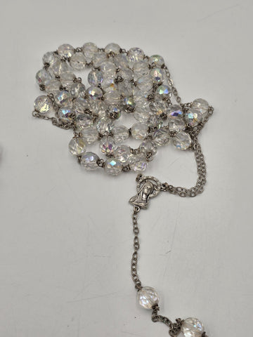 Vintage Italian 51" Ceremonial Catholic Rosary stal Beads Large Crucifix