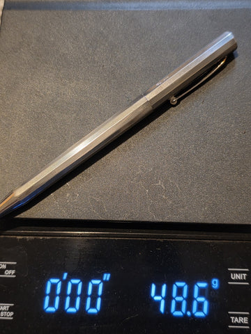 Rare OMAS 502 Sterling Silver 925 Faceted Ballpoint Pen Box & Papers Italy. 48g.