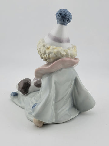 Retired LLadro Spain Figurine # 5277 Pierrot With Puppy Commedia Dell'Arte Clown