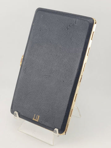 Vintage Large Alfred Dunhill London Leather Cigarette Case Gold Tone Interior.