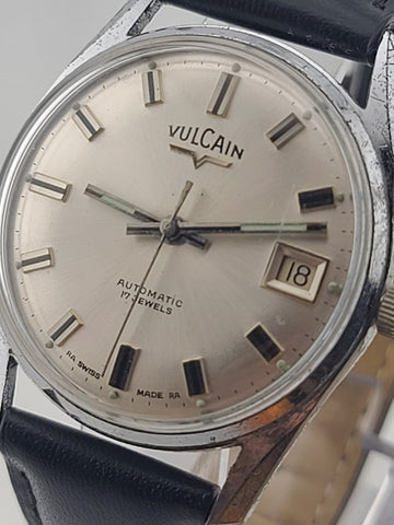 Vintage 1960's Vulcain Men's Automatic Calendar 17J Swiss Made Watch. Working.