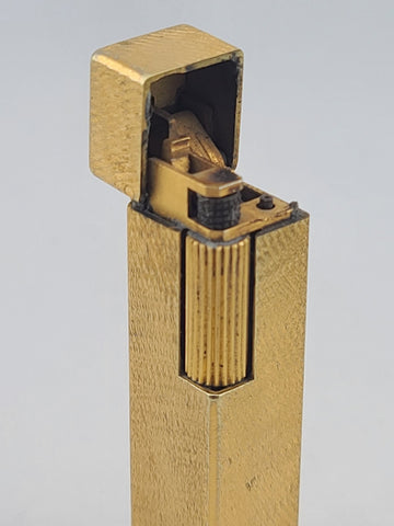 Rare Vintage Cube Cartier Lighter - 18k Yellow Gold Plated Cigarette Lighter