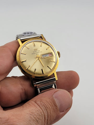 Vintage CIMEQA Agromatic 25 Men’s Watch. Gold Tone, Manual Movement SWISS. Works