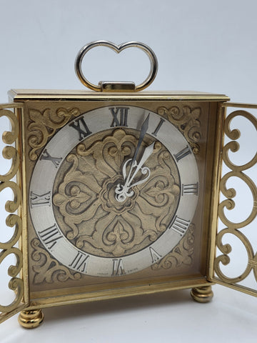 Ultra Rare Arthur Imhof Swiss 8 Day 15 J Gilt Brass Clock Pierced Doors. Works