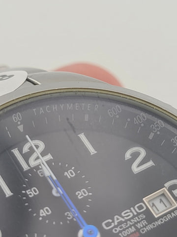 MENS CASIO OCEANUS OC 501 CHRONOGRAPH ANALOG WATCH 2714 MOV 100M. New Battery.