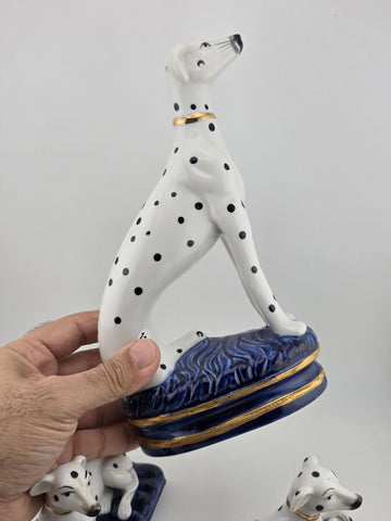 Set Of 3 Vintage Fitz and Floyd Staffordshire Style Dalmatian Dog Figurines