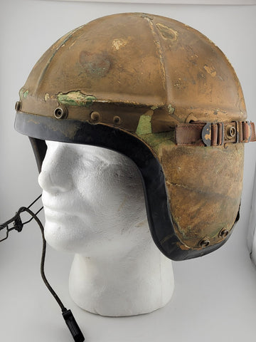Rare 1950s US Navy Korean War H-4 Flight Helmet XL MFG Bassons Corp. W Boom Mic