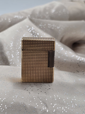 Vintage S.T. Dupont Ligne 1 Large 20µ Gold Plated Diamond Head Lighter France