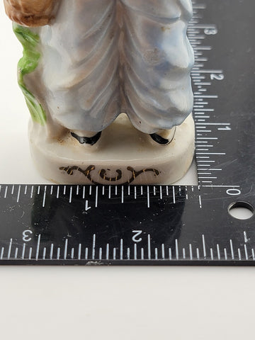 Vintage Dutch Boy with Basket Figurine Occupied Japan Porcelain 6 1/4”