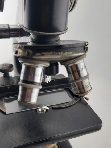 Large Vintage/Antique Spencer Buffalo USA Microscope W/Case & Multiple Parts