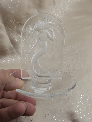 Vintage Lalique France Crystal Mermaid Water Dancer Signed Collectable Glass