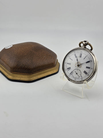 Antique Swiss Silver Pocket Watch c1890 ECHAPPEMENT CYLINDRE RUBIS Working