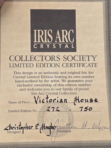 Rare Iris Arc Crystal Victorian House Christopher Hughes Limited 272/750 Box COA