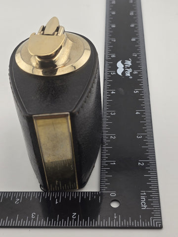 Rare Italian Mark Cross Leather Wrapped Vintage Table Lighter -Ronson. Untested