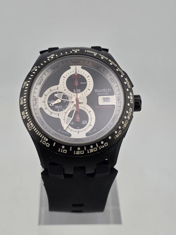 Swatch Right Track SVGB400 Automatic Chronograph Swiss Watch. Works. Read.