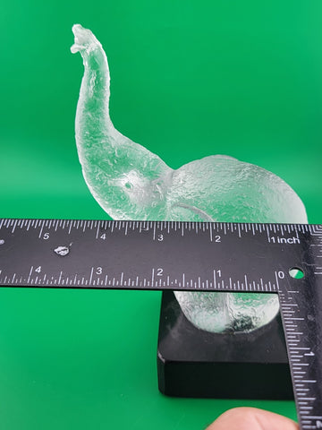 Rare Frosted Art Glass ELEPHANT Signed "Robla" Attributed to Archimede Seguso