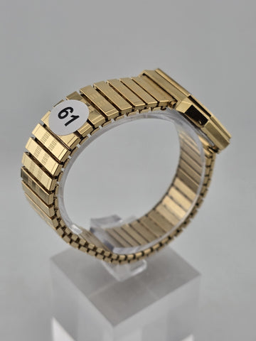 Vintage Longines 4898 Quartz Gold Plated Octagonal Watch Roman Dial Date Working
