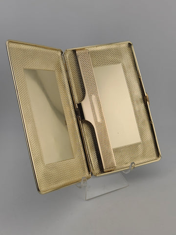 Vintage Large Alfred Dunhill London Leather Cigarette Case Gold Tone Interior.
