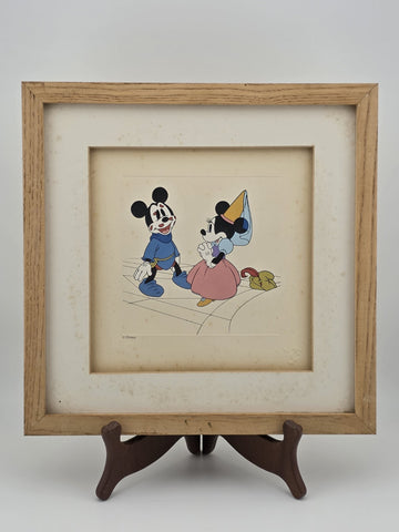 Rare Disney Treasures "Brave Little Tailor" Mickey Serigraph Etching Framed COA.