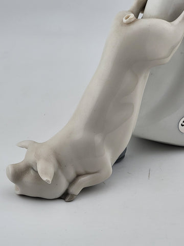 Vintage Lladro "Cook In Trouble" Boy With Pig #4608 Matte Finish. VG Cond.