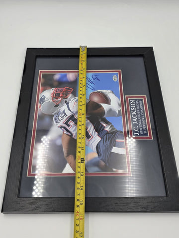 J.C. Jackson Signed 8x10 Photo Framed Patriots Auto JSA COA Super Bowl Champ