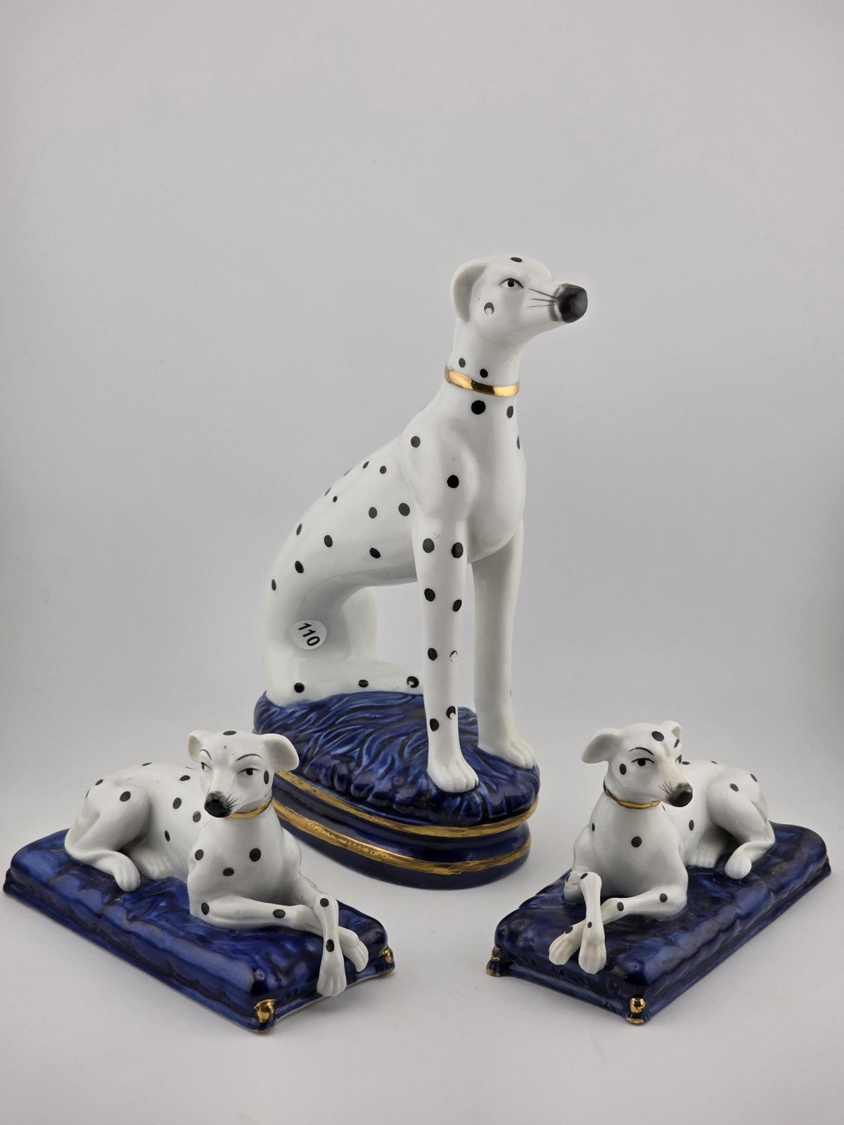 Set Of 3 Vintage Fitz and Floyd Staffordshire Style Dalmatian Dog Figurines