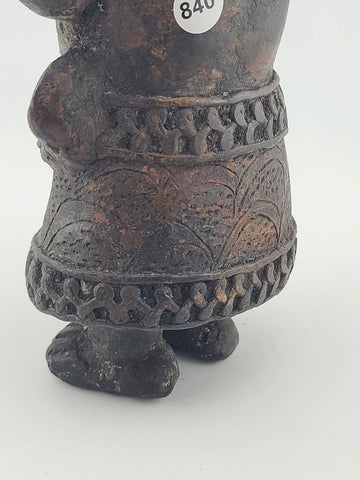 Vintage 1940's African Bronze Figure Rare Benin Style Tribal Bronze Sculpture 9”