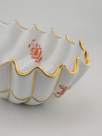 RARE HEREND HAND PAINTED DRAGON DISH #7760 - 11 1/4" LONG Signed By Vecsey Tamas