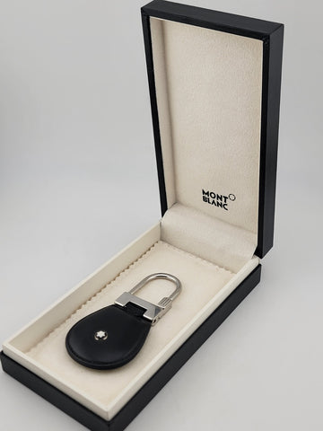 MONTBLANC Meisterstuck Navy Leather Key Fob Model MB114560 W Large Montblanc Box