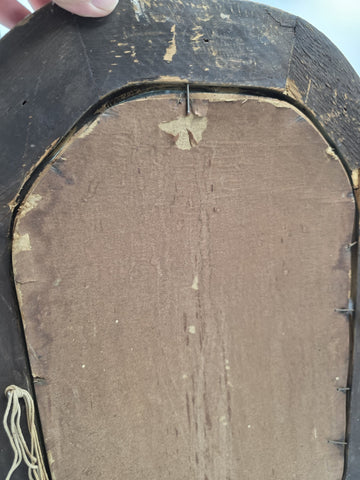 Rare Antique Victorian Convex Bubble Glass Lady Portrait in Gilt Oval Frame