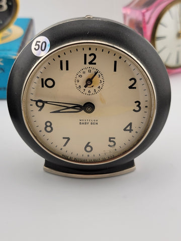 Lot Of 4 Vintage Alarm Clocks. Various Brand. Untested. May Need Repair/ Service
