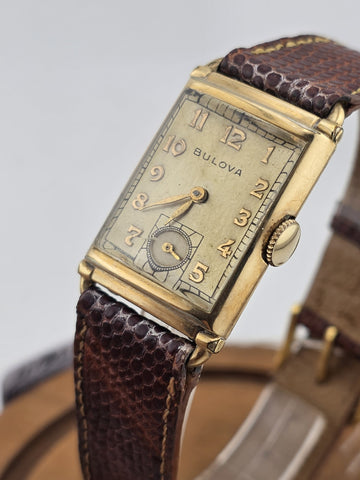 Antique 1941 Bulova President 10k GF Wristwatch. Phil Collins Estate. Read Works