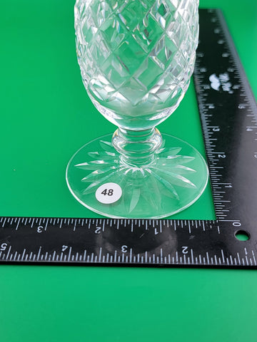Vintage Waterford Crystal Criss-Cross Cut Pedestal Bud Vase - 9 1/4 in. Signed