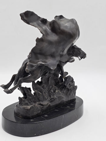 Vintage Frederic Remington Bronze Statue "The Horse Theif" Licenced Reproduction